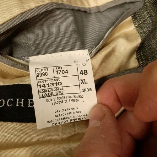 JACK VICTOR Blazer Sport Coat Mens 48 Extra Long XL Green Jacket Viscose Bamboo - Picture 6 of 10