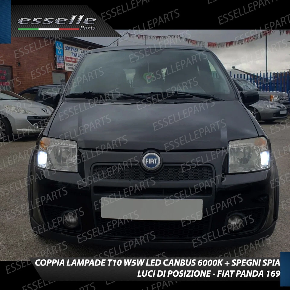 COPPIA LUCI DI POSIZIONE 10 LED CON LENTE FRONTALE FIAT PANDA 169 + SPEGNI SPIA - Immagine 3 di 3