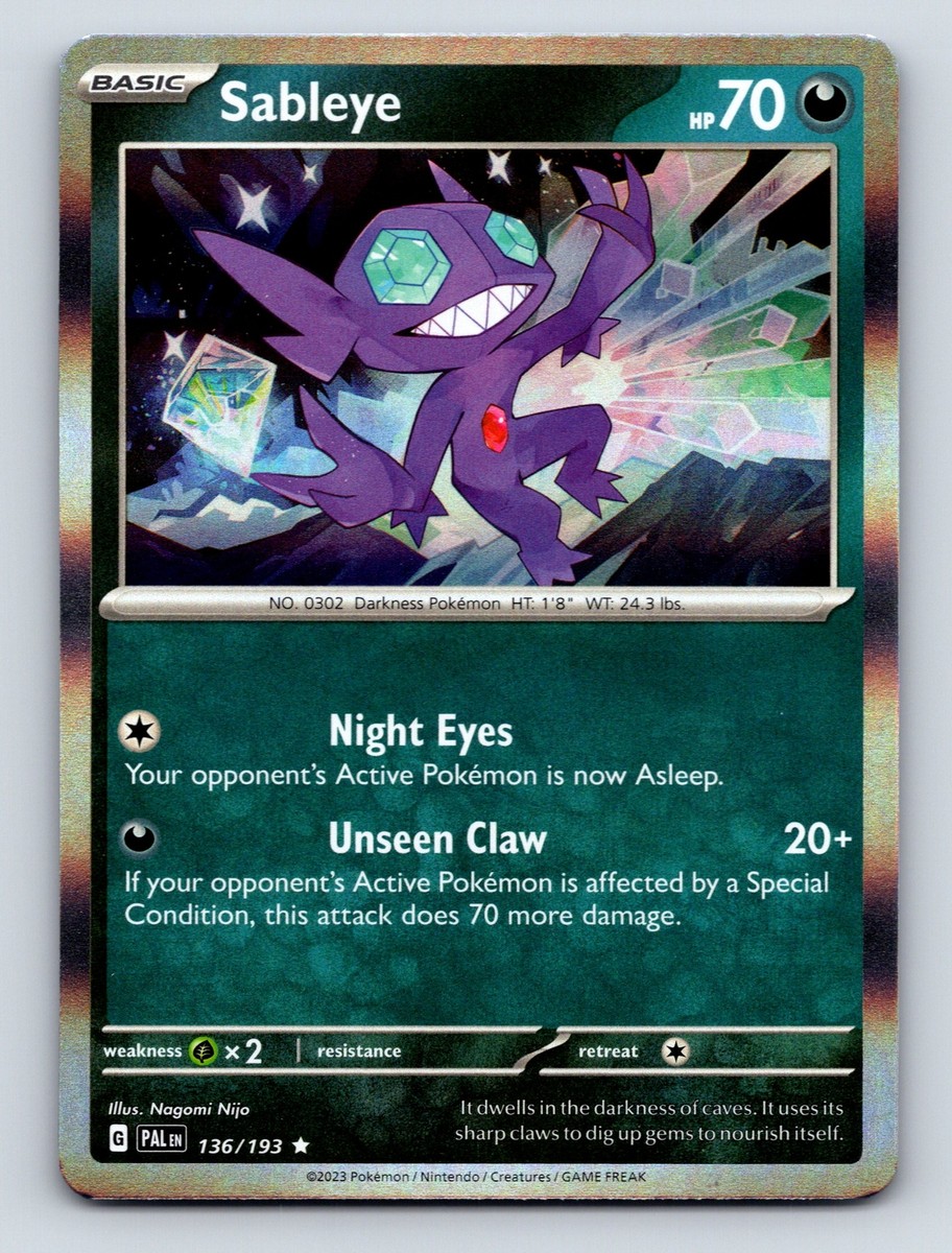 basic sableye pokemon card (XY92) [XY: Black Star Promos] variation to centering Sableye - Celestial Storm Pokemon