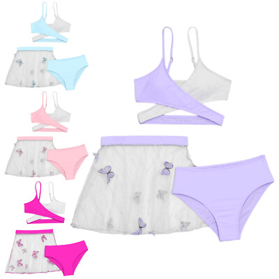 Girls Bathing Suit Beach Swimwear Summer Swimsuit Pool 3PCS Spa Beachwear