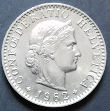 Kursmünze, Schweiz, 20 Rappen, 1962, Bern, S,
