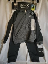 Hurley Kids Zip Hoodie, Tee, Jogger 3-Piece Active Set, Size 3T **BRAND NEW**