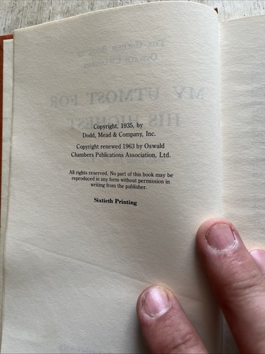 My Utmost For His Highest by Oswald Chambers, Vintage 1963 Hardcover - Picture 6 of 9