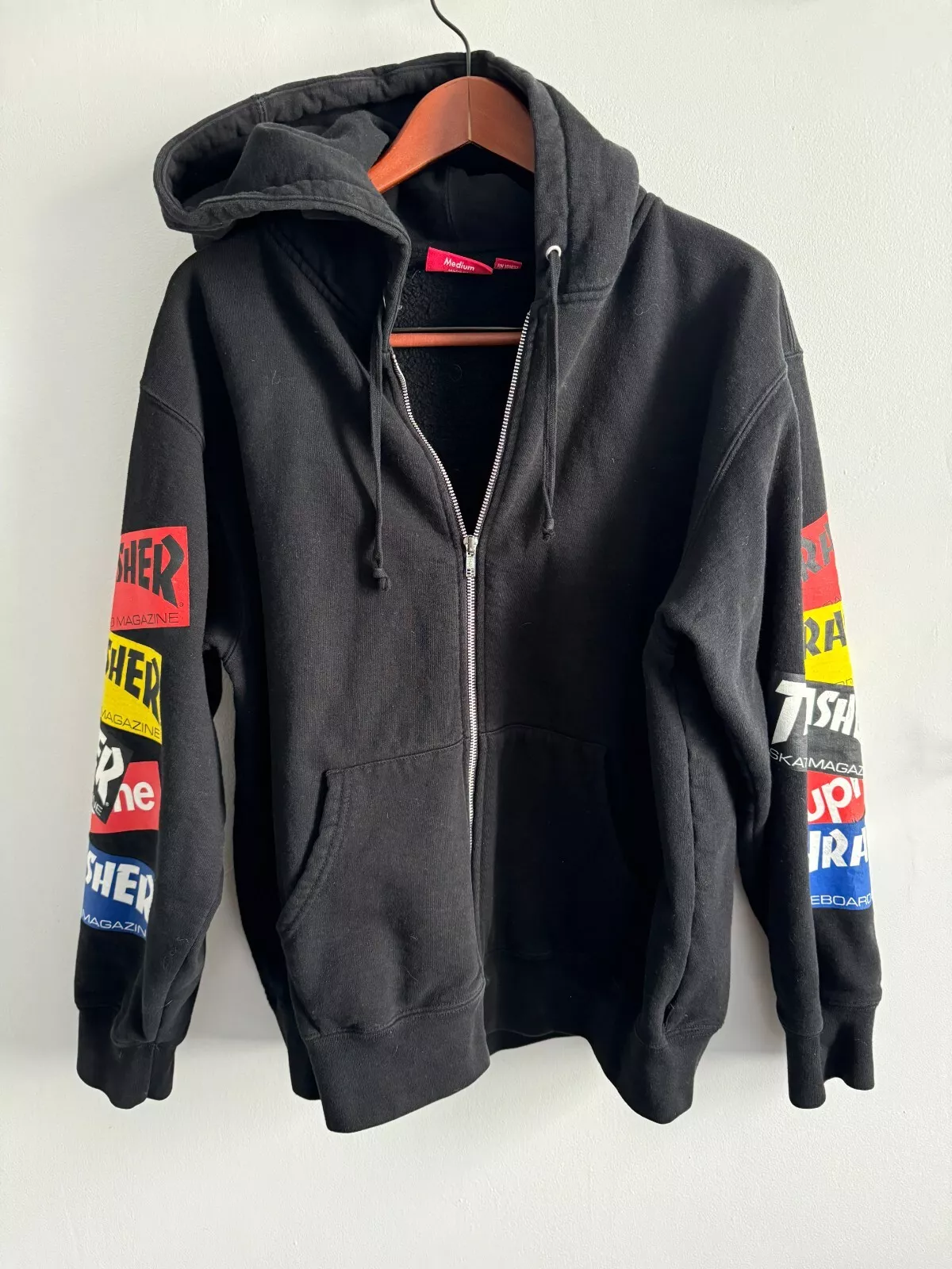 Sweat à capuche zippé Supreme Thrasher multi logo noir 