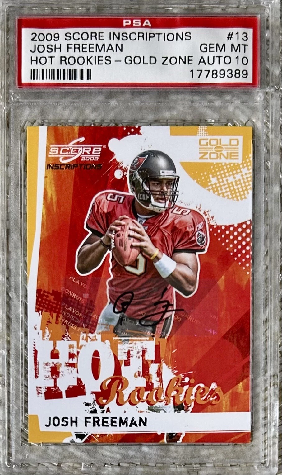 Josh Freeman Score Inscriptions Hot Rookies #13 Gold Zone Autograph