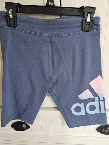 Girls Youth Kids Adidas Legging Shorts NEW Crew Blue Size XL 16 - Picture 2 of 2