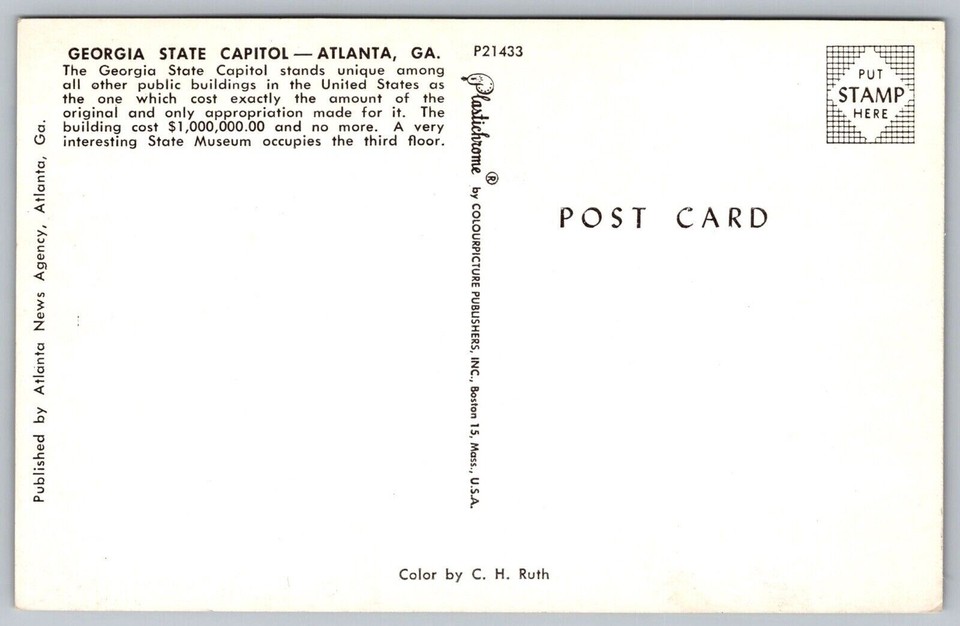 Atlanta State Capitol Birds Eye View Government Building UNP