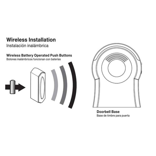 Hampton Bay Wireless Battery Operated Tabletop Doorbell Kit w/ LED Strobe Light - Picture 3 of 5