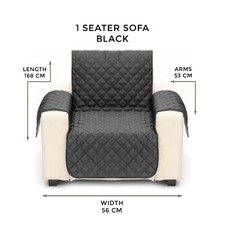 Black One Seat Couch Home Sofa Quilted Cover Pet Protector Sofa Throw Sheet
