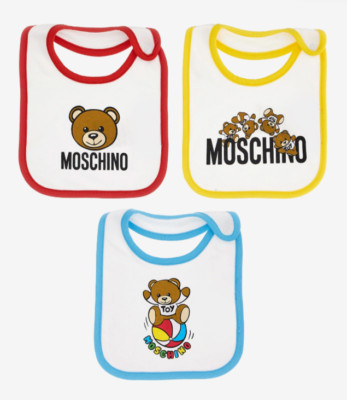 Moschino Baby Lätzchen Geschenkset 3 UVP 63£