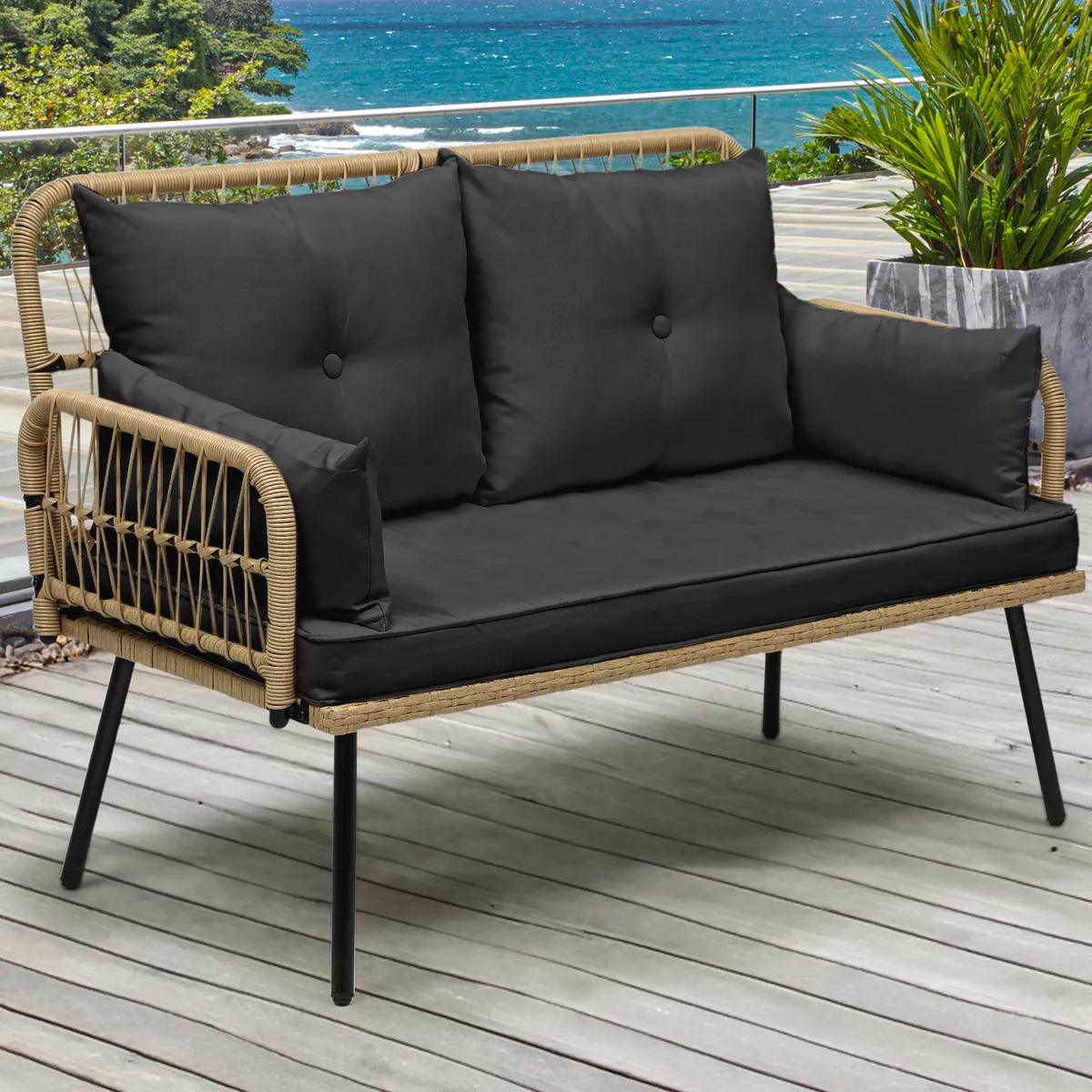 Rattan on sale patio loveseat