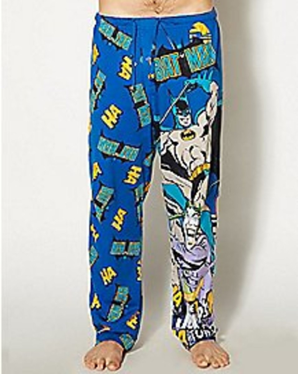 JOKER'S BACK IN TOWN/ BATMAN DRAWSTRING LOUNGE PANTS SIZE MEDIUM