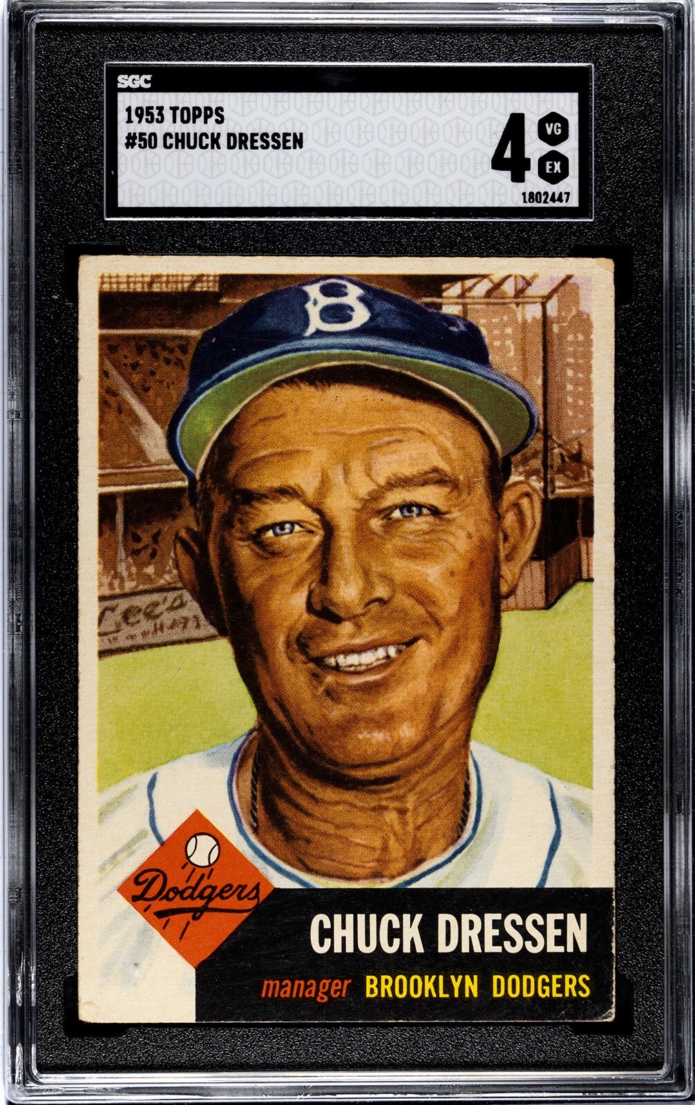 1953 Topps - #50 Chuck Dressen - SGC 4 VG/EX