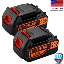 2-PACK 8.0AH 20V LITHIUM BATTERY FOR BLACK AND DECKER 20 VOLT LBXR20 LB20 LI-ION