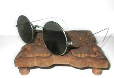 Antique Smoky WILLSON Sunglasses Grey Glasses Vtg Old Steampunk Spectacles