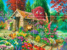 garden shed country garden flower spring ceramic tile mural backsplash