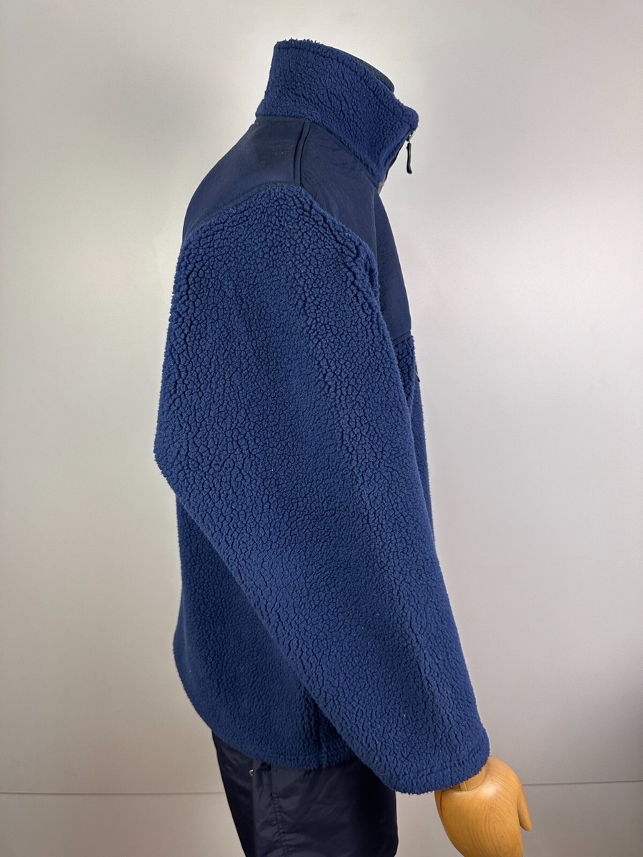 Vintage Adidas Teddy Sherpa Fleece Quarter Zip Jacket Blue Size M