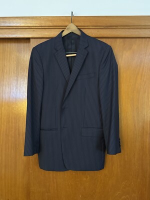 Vintage Gianni Versace Collection Navy Pinstripe Blazer Mens 52 EU 42 US)