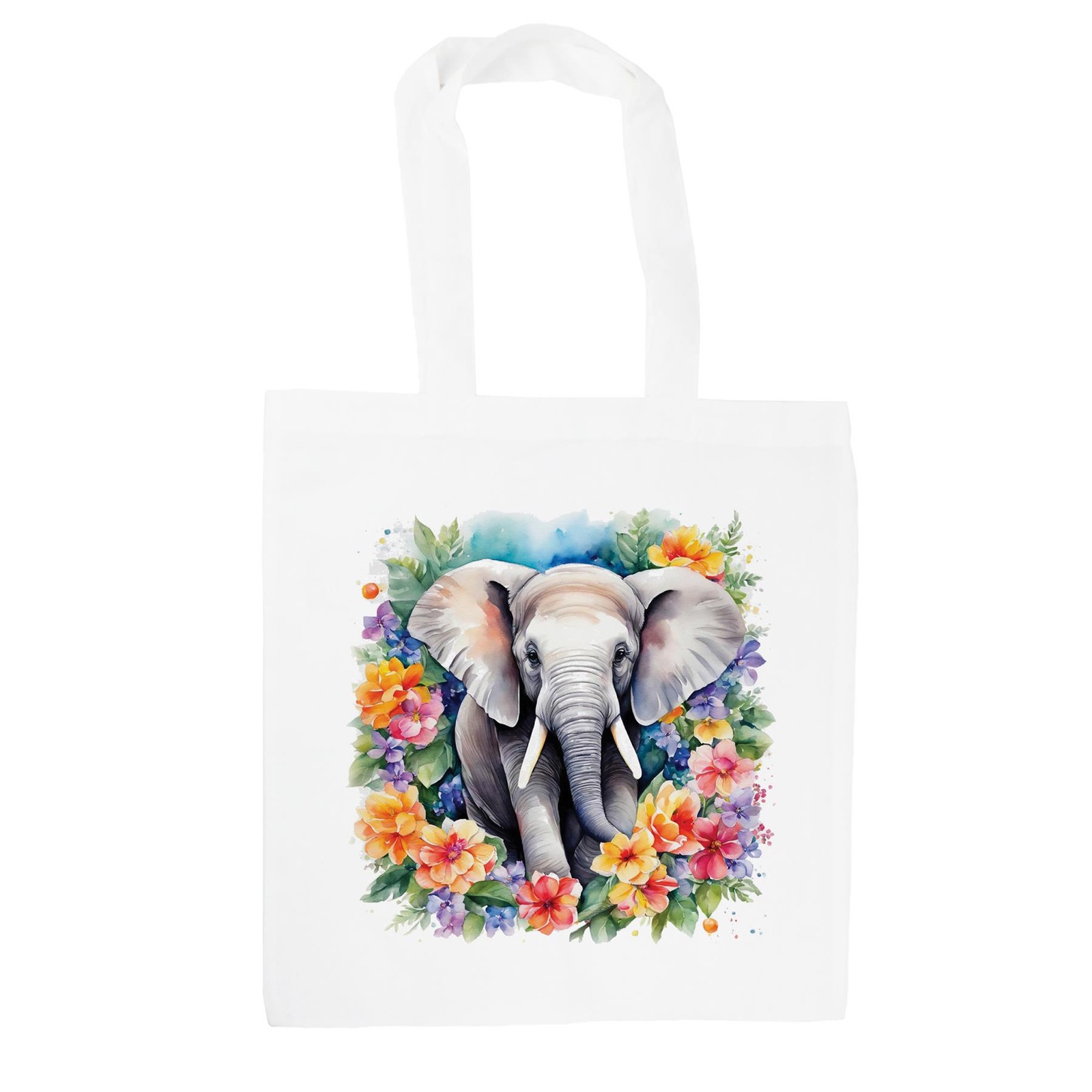 Elephant Shopping Bag - Exotic Floral Tote Bag Gifts for Animal Lovers