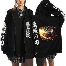 Anime Tanjiro Kamado Demon Slayer Japanese Manga Full Zipper Unisex Hoodie Gifts