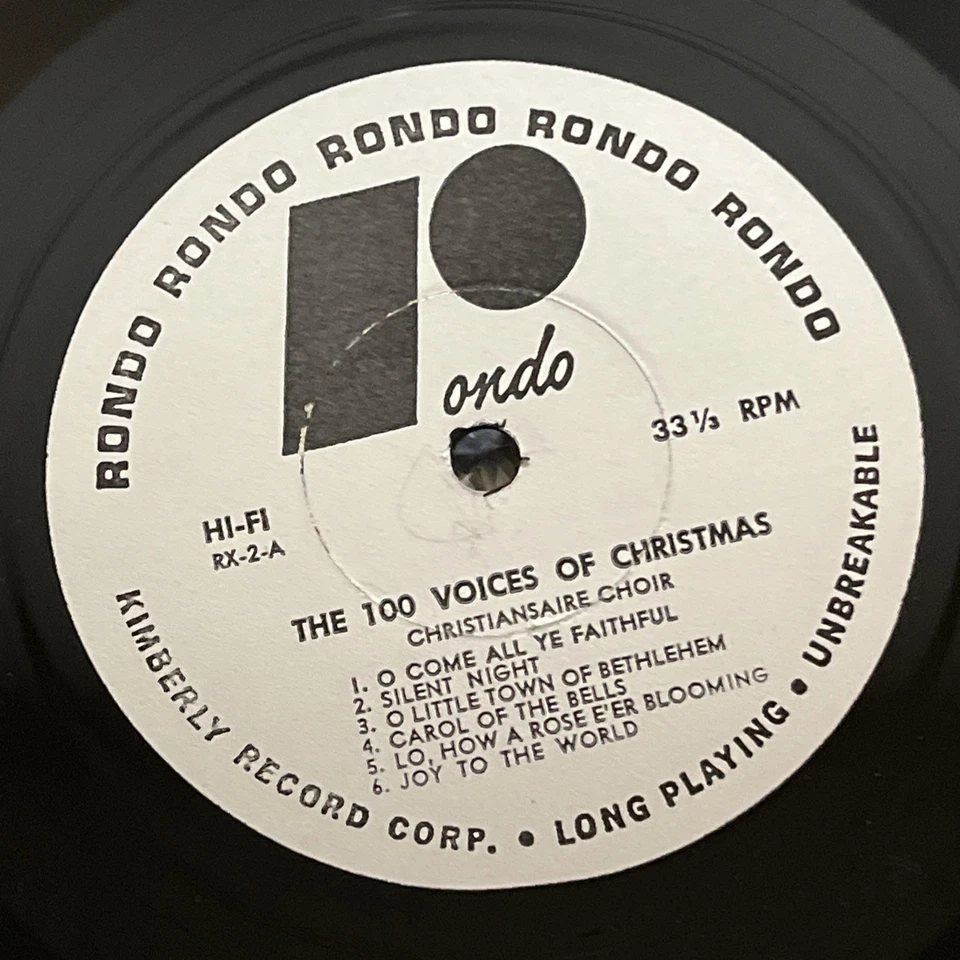 Christianaires Choir The 100 Voices Of Christmas 1959 Tops L1697 LP vinyl used Foto 2 de 4