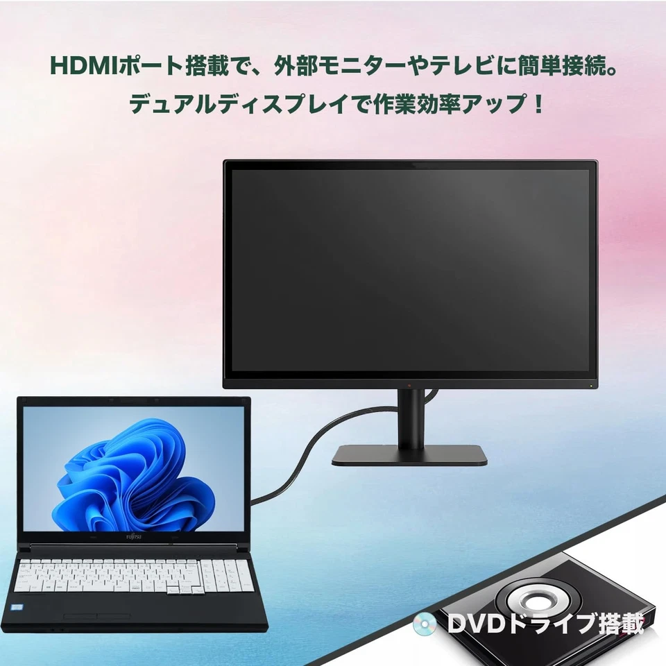 Fujitsu A746 15.6" Laptop i3-6100U 16GB 256GB SSD Win11 Pro Office DVD WiFi JP - Image 4 of 4