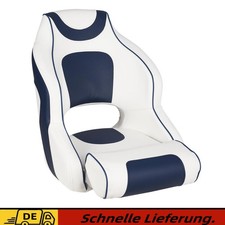 Captains Schalensitz Flip UP Bootssitz Steuersitz Steuerstuhl Weiß+Grau/Blau