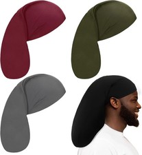4 Pieces Unisex Jumbo Dreadlock Cap Long Dreads Hair Head Wrap Sleeping Cap Hair
