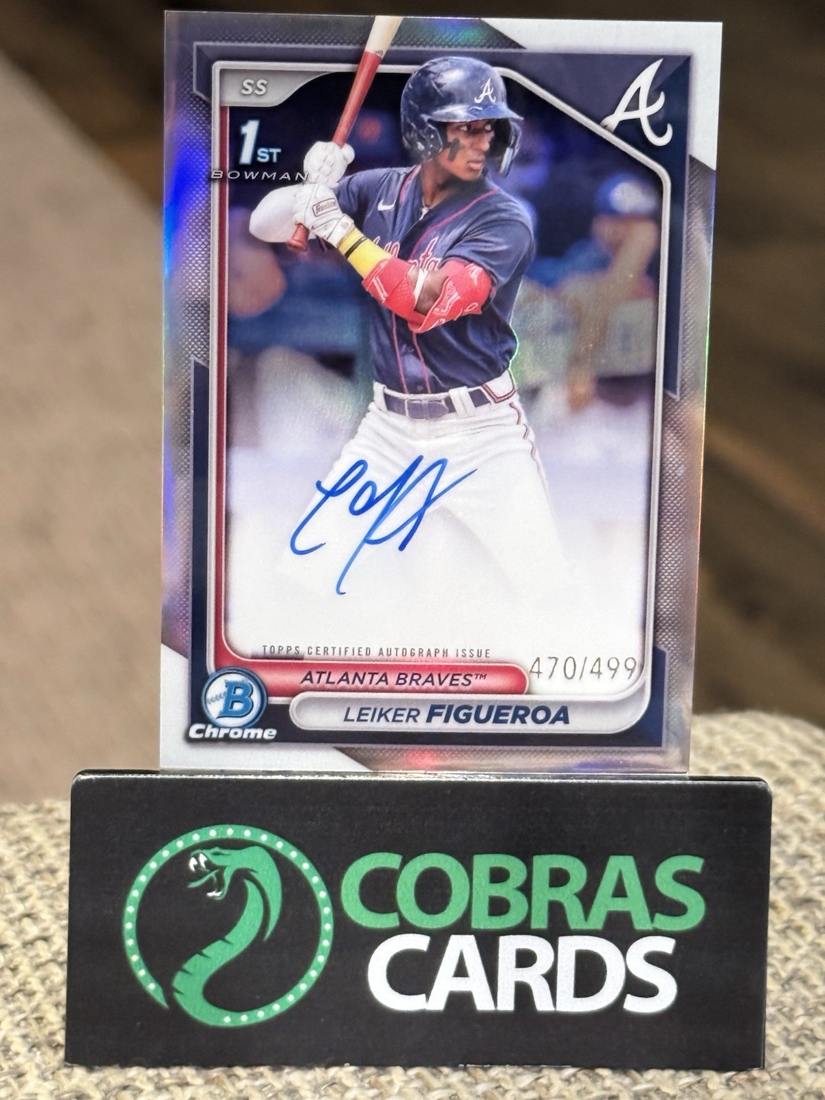 2024 Bowman Chrome Leiker Figueroa Auto /499 Refractor 1st Braves