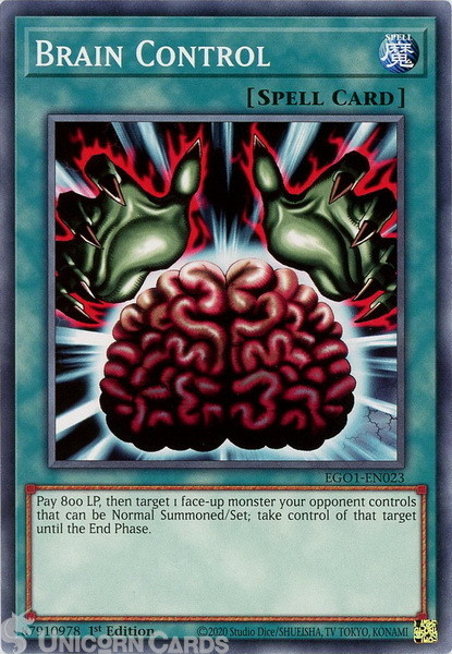 EGO1-EN023 Brain Control Common 1st Edition Mint YuGiOh Card