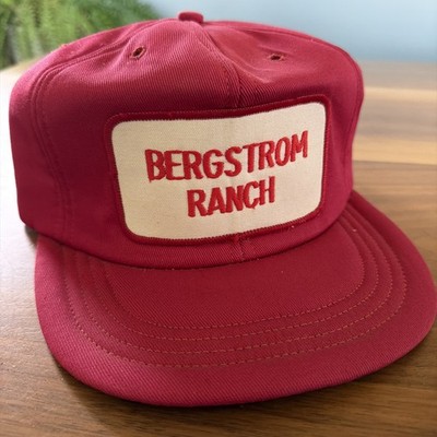 BERGSTROM RANCH Vintage Trucker Hat Cap Patch 80s 90s Made In USA  NOS.       :o