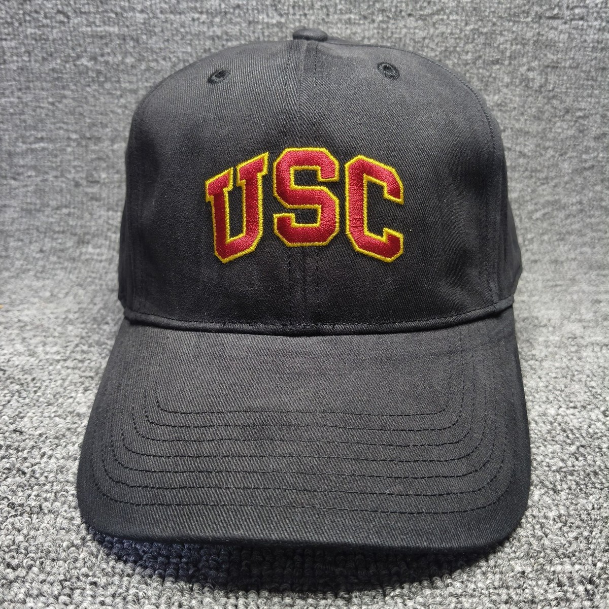 USC Trojans NCAA Black Cap Hat Hook and Loop Strapback