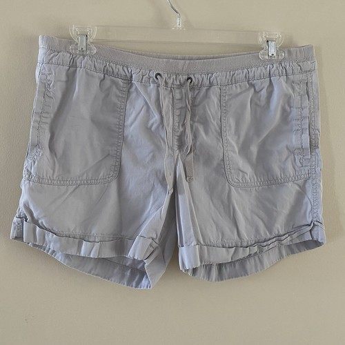 Vintage Old Navy Elastic Waist Drawstring Beige Shorts Size L Large 100% Cotton - Picture 2 of 13