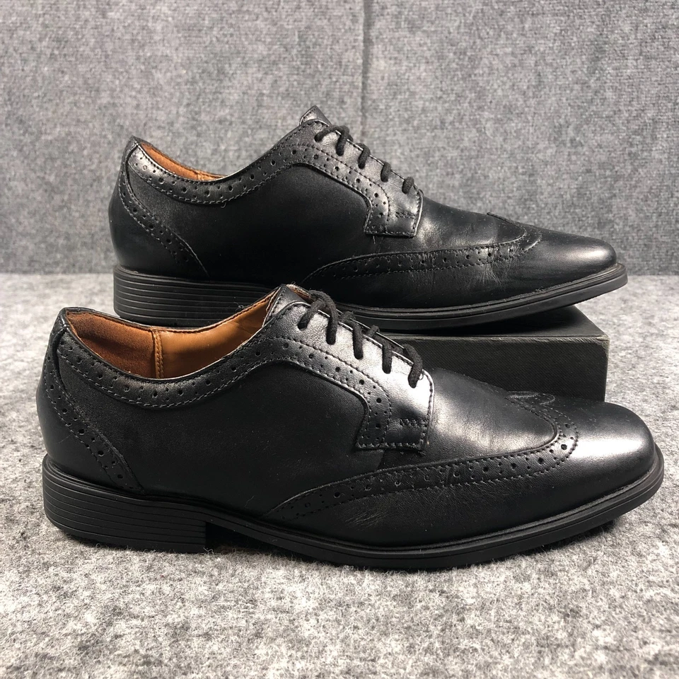 Clarks Collection Men’s Dress Shoes Black 7M Leather Oxford Comfort Classic - Image 2 of 4