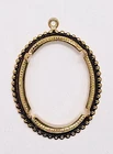 40x30mm Gold Open Back Cabochon Cameo Prong Setting with ring J150
