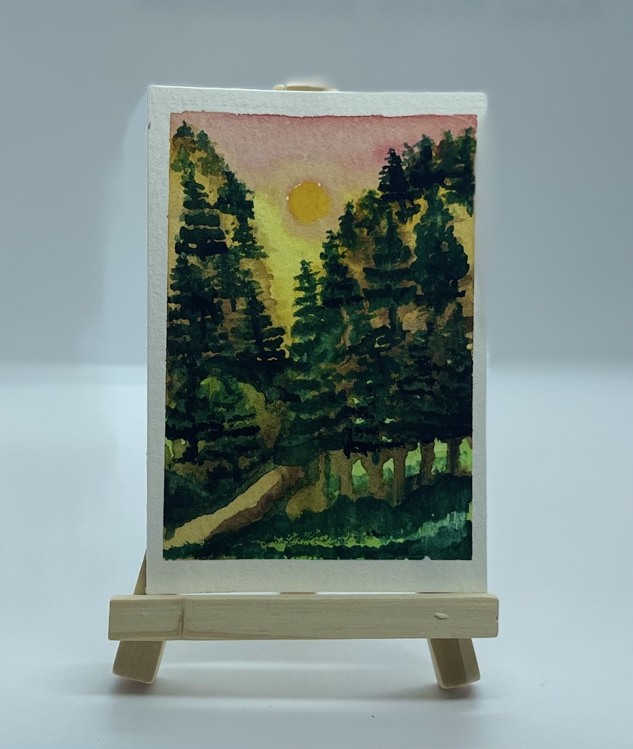 ACEO Original Art Watercolor Landscape Handmade #66 by Tehillah