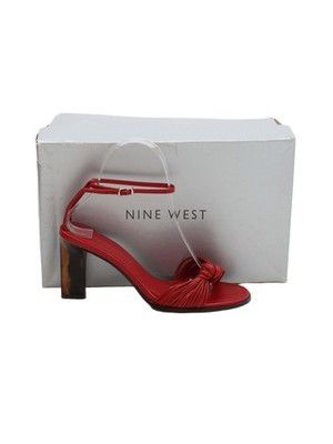 Nine West Damen Heels UK 4 Rot 100% Leder Riemchen