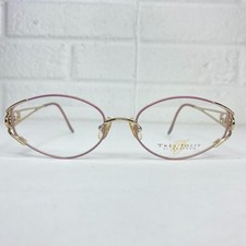 MARCHON Tres Jolie 56 Gold/Pink Women's Eyeglasses Plastic Frame 53-17 H1454