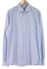 SUITSUPPLY Men Shirt 46-7/18L Extra Slim Cotton Striped Cutaway Collar shirt II