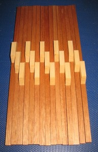 15 Autoharp Chord Bars Blank Buttons Mahogony Maple