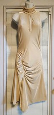 VERSACE 2004 Velvet Mock Neck Keyhole Ruched Dress 42