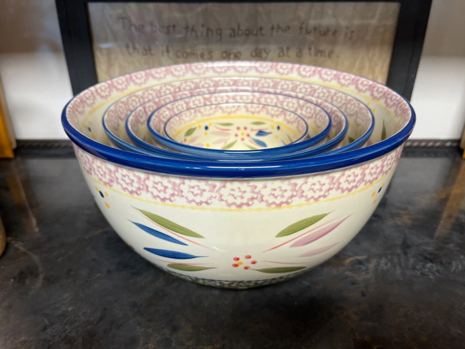 Old World Green 5 Pc Nesting Temp-tations by Tara Mixing Bowl Set