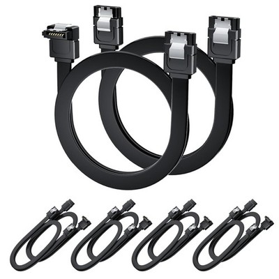 SATA Cable III Right Angle & Straight, 5-Pack SATA Data Cables 90 Degree + 5-...