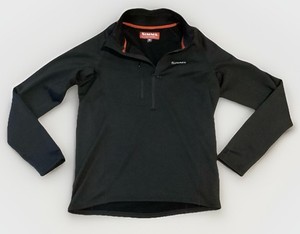 🎣SIMMS Midlayer Grid Fleece 1/2 Zip Jacket~Black~Men’s MEDIUM~Free Shp~EUC