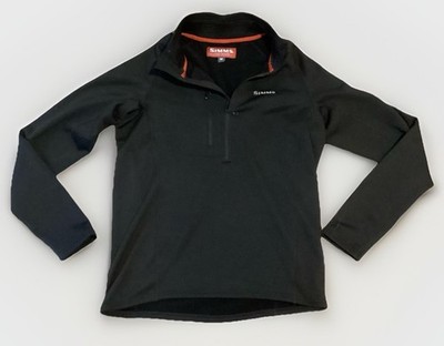  SIMMS Midlayer Grid Fleece 1/2 Zip Jacket~Black~Men s MEDIUM~Free Shp~EUC