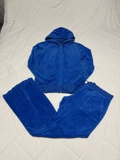 Juicy Couture Velour Tracksuit Size XL Hoodie Sweatsuit Loungewear Flare Y2K