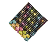 Vintage Indian Georgette Dupatta Beaded Hand Embroidery Scarf  Veil Stole Hijab