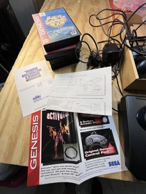 Vintage Sega Genesis Model 2 Console Tested w/ Games Sonic 2 Aladdin Animaniacs