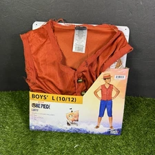 Netflix One Piece Monkey D. Luffy Child Costume Vest Shorts Hat Large 10/12 NEW
