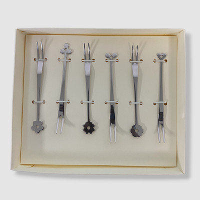 $30 Eme Posaterie Silver Cadeau 6-pcs Steel Party Forks